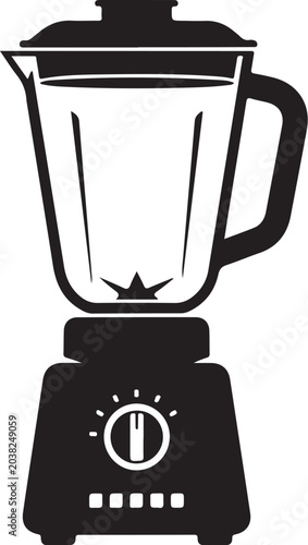 Blender icon, kitchen appliance, black silhouette, vector graphic, blender illustration
