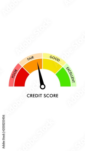 Animation of Checking credit score. Vertical. Full HD. 4K