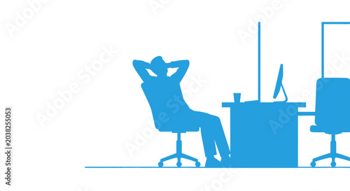 Fotografía Man sitting in office chair relaxed.