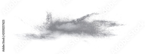 Schilderij op canvas Wispy grey smoke plume drifts abstractly, appearing ethereal, wispy and ephemeral