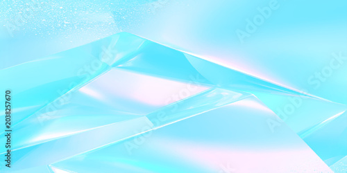 Bild auf Leinwand Vector illustration of shiny gradient blue crystal or ice cube on sparkling back
