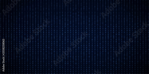 Fotografie Dark navy blue binary code standard density vertical falling columns for profess