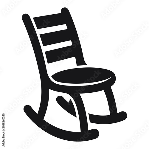 Tableau sur toile Rocking chair with backrest and seat  simple furniture design icon