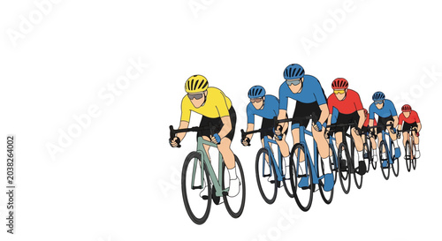 Cyclists Race Group Peloton Sport Competition Bicycle Vector