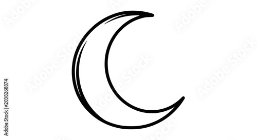 Fotografía Hand-drawn crescent moon icon, simple sketch of night sky element