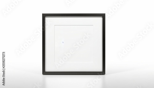 Blank square picture frame isolated on white