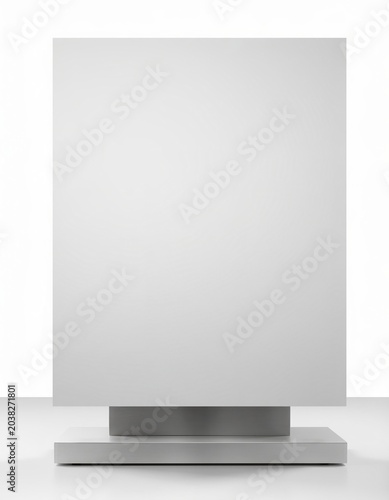 Minimal blank product display pedestal on white