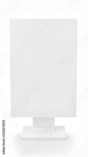 Minimal blank white display stand mockup
