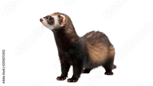 Canvas-taulu Wild brown ferret weasel domestic pet mammal wildlife animal on transparent back