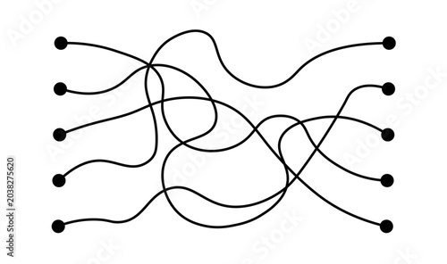 Tableau sur toile Hand drawn maze labyrinth doodle path