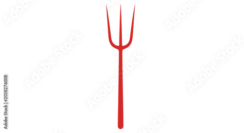 Bild auf Leinwand Red Devil Pitchfork Icon, Symbol of Hell and Evil, Isolated on White Background