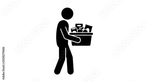 Photos Shopper carrying a basket full of groceries demonstrates the routine activity of purchasing essential household items and fresh food supplies at a local supermarket or retail store