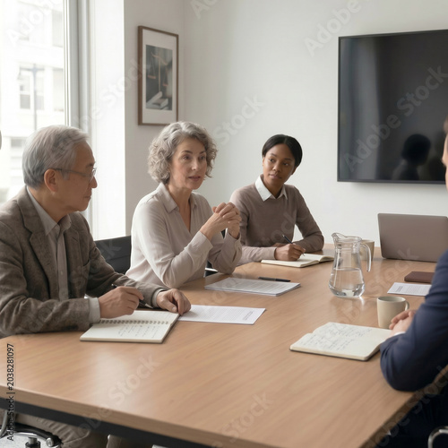 Diverse professionals in a business meeting room