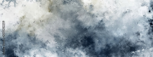 Quadro su tela Abstract textured watercolor painting, evoking a sense of turbulent water, storm clouds, or ethereal mist, with a palette of blues, grays, and whites