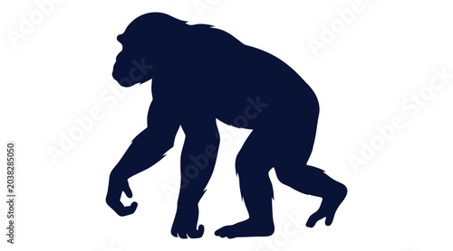 Fotografía Chimpanzee Knuckle Walking Quadrupedal Silhouette Icon for Wildlife Conservation