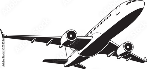 Tableau sur toile Two airplanes flying side by side illustration