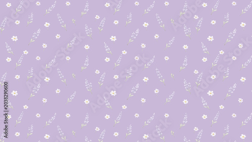 Minimal Lavender Botanical Wallpaper with Soft Floral Pattern