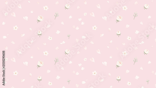 Soft Pink Botanical Wallpaper with Delicate Floral Pattern