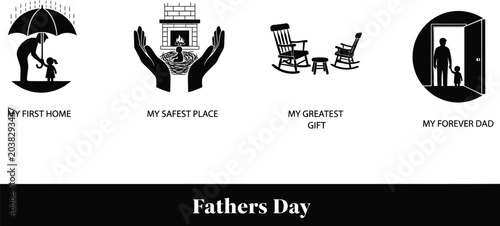 Foto Fathers day tribute with heartwarming illustrations