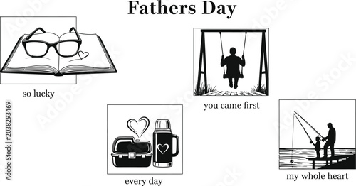 Canvas Print Fathers day heartfelt illustrations
