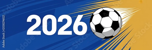 Dynamic Neon Lit Football World Cup Trophy Silhouette Against Deep Navy Backdrop Ideal for Sports Event Promotions Web Banners and Social Media Campaigns