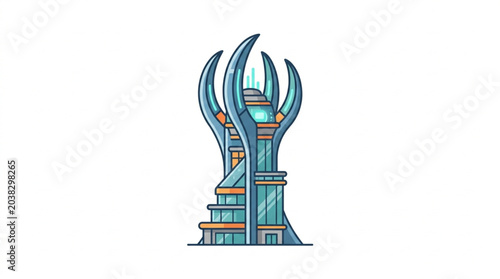 Blue trophy cup award symbol.
