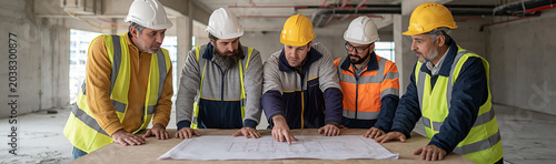Construction Crew Reviewing...