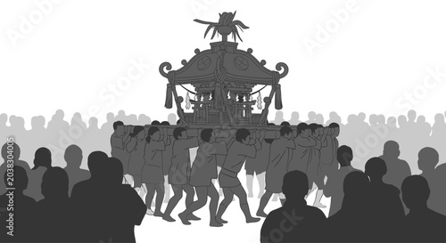 Foto Silhouette of people dancing festival.