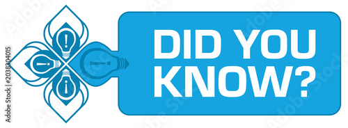 Did You Know Bulbs Blue Design Element Left Box Text 