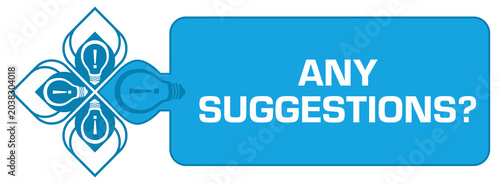 Any Suggestions Bulbs Blue Design Element Left Box Text 