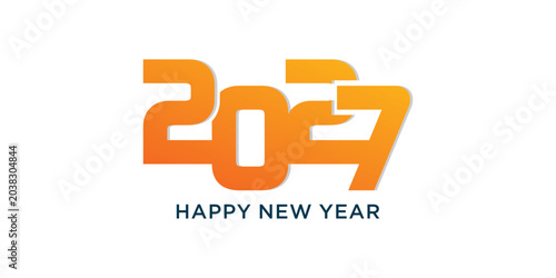 Happy new year 2027 design text vector illustration. New year celebration concept
