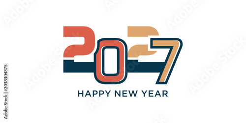 Happy new year 2027 design text vector illustration. New year celebration concept