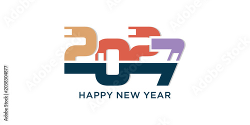 Happy new year 2027 design text vector illustration. New year celebration concept