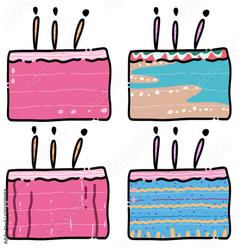 Birthday cake illustration