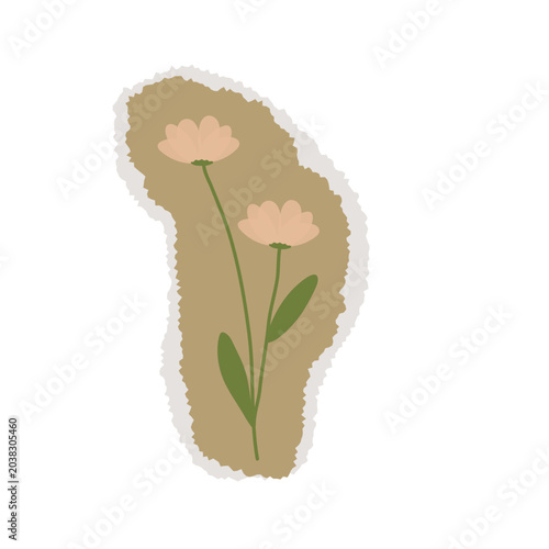 Vintage Botanical Paper Sticker