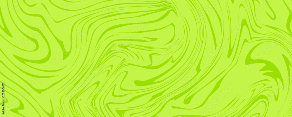 Fototapeta premium Abstract green background with hypnotic wavy lines pattern. Fresh and natural background