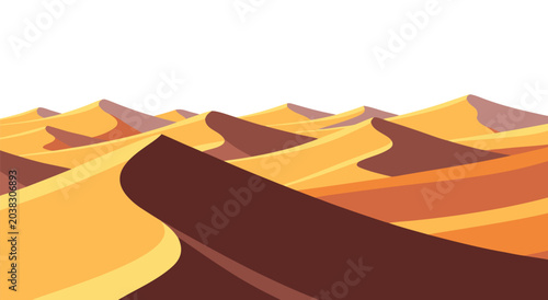 Foto Vibrant vector illustration showcasing a stylized desert landscape with numerous