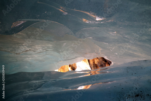 Принти на полотні Ice cave in the Rhone Glacier in the canton of Valais, Switzerland