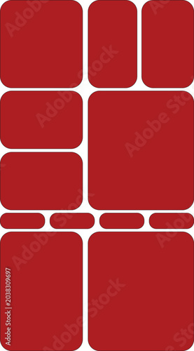 Red color abstract geometric collage template