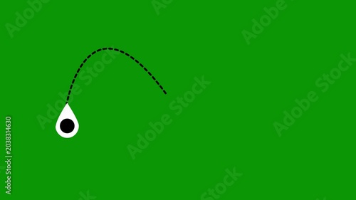 Minimal aviation motion graphic, airplane travel route with dashed journey line and point location animation, seamless green screen background for stories, 4k video