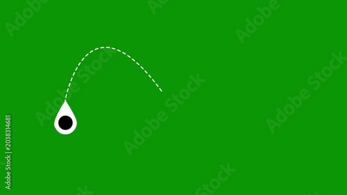 Plane travel path animation, minimalist airline route with destination location icon and dashed line movement, smooth tourism loop for editing projects green screen, 4k video