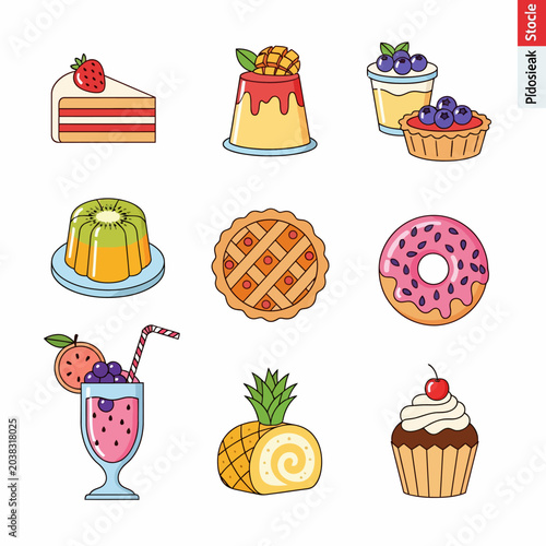 Collection of Delicious Desserts and Sweet Treats.