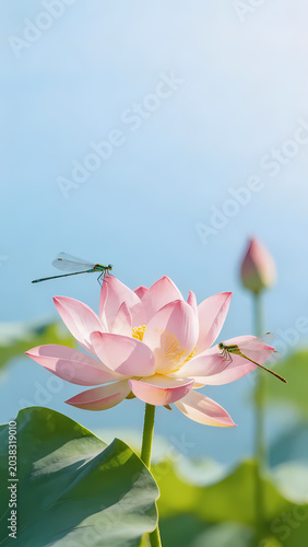 Pink lotus flower in bloom