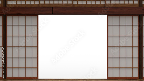 オンラインミーティング用背景 テレビ会議背景用 ZOOM会議背景用 CG レンダリング画像 透過png 和室 日本の部屋 畳 障子 木 video conferencing for using in video conference and as a zoom background.