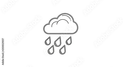 Cuadro en lienzo Cloud with rain drops falling down.