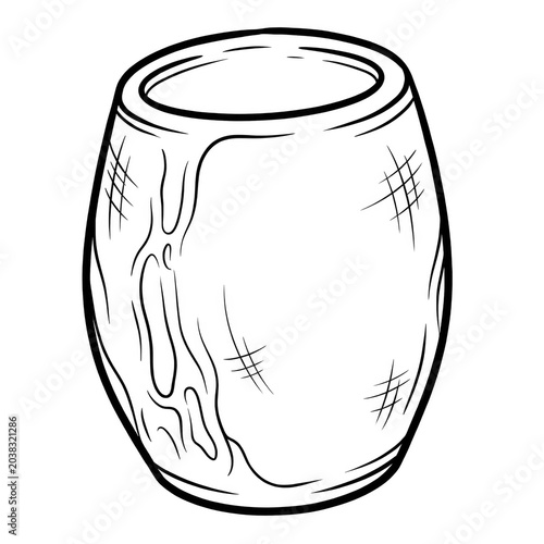 Sea Sponge Line Art Coloring Page Isolated on White Background