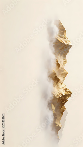 Irregular brown rock on white wall