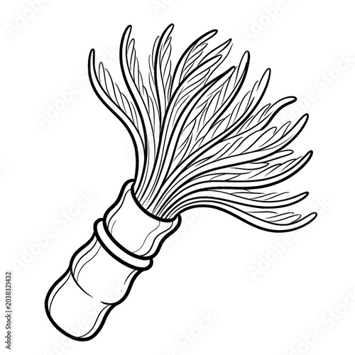 Feather Duster Worm Line Art Coloring Page Isolated on White Background