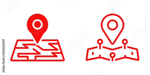 Foto Location Pin and Map Icons Set, isolated on transparent background