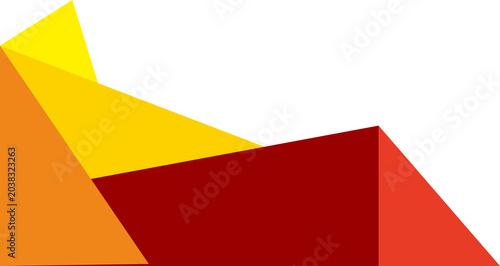 Abstract Yellow and Orange Low Poly Landscape  corner Header element